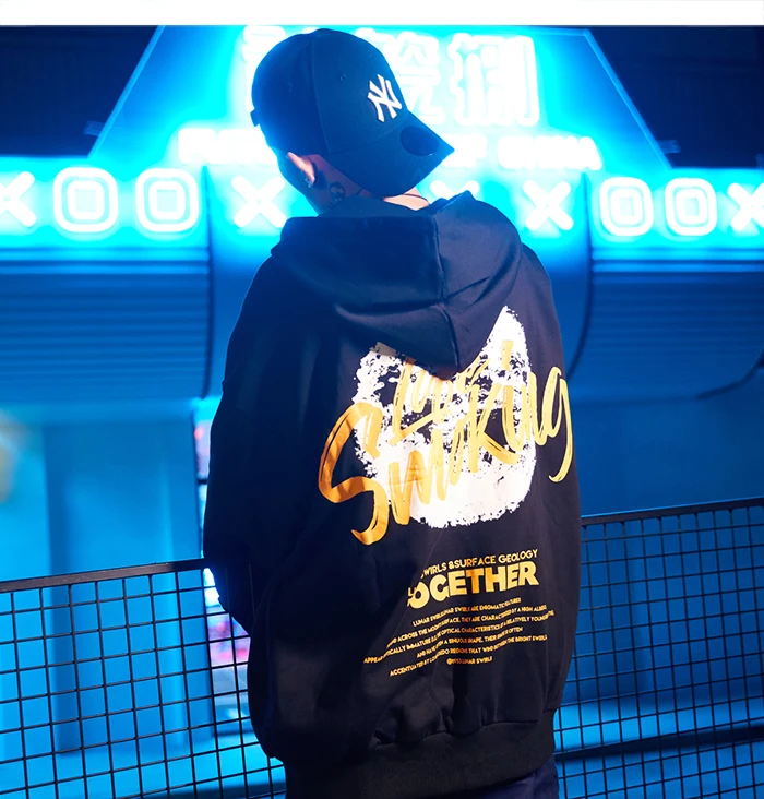 Aelfric Eden Fashion Letter Printed Mens Hooded Sweatshirts Harajuku Streetwear Hoodies Male Casual Cotton Hip Hop Pullover