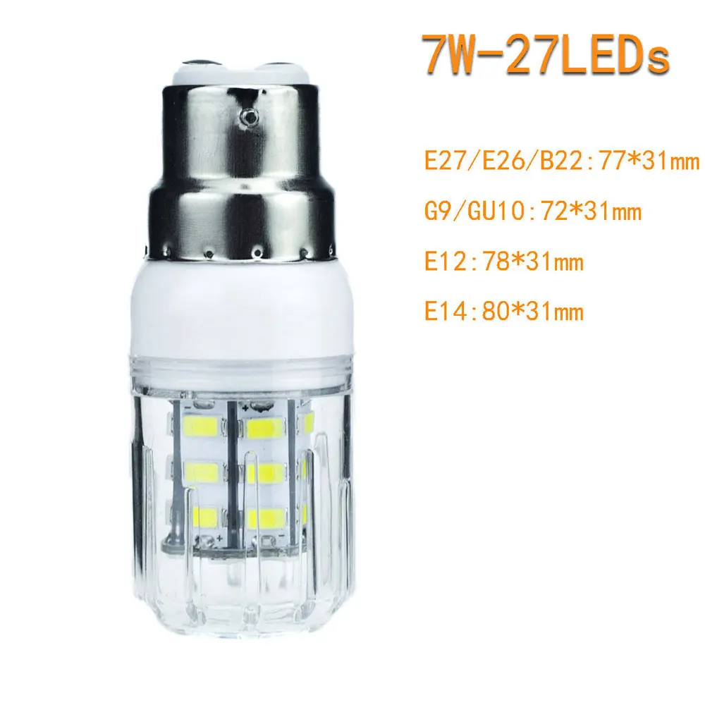 10 шт./лот светодиодный лампочка-груша E27 B22 E14 27 Светодиодный s 7W 5730 SMD Светодиодный прожектор без мерцания Люстра для освещения для домашнего освещения