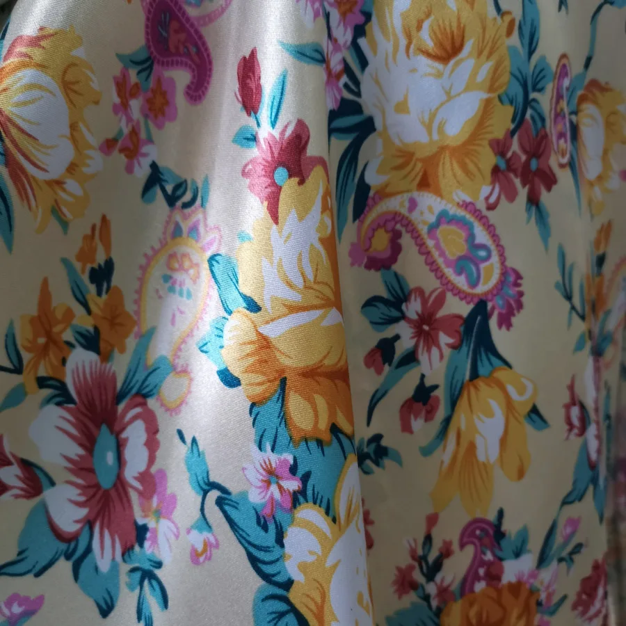 

Flower Craft Decoration Charmeuse satin Fabric DIY Cap Tilda Lining Material Glossy Polyester Fabric