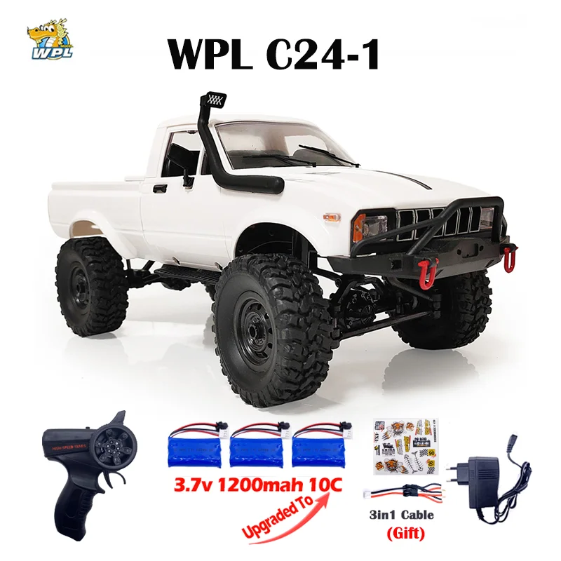 Details about   WPL C24 1/16 4WD Climber RC Car KIT Climbing Pickup Truck Kids Toy Kit 