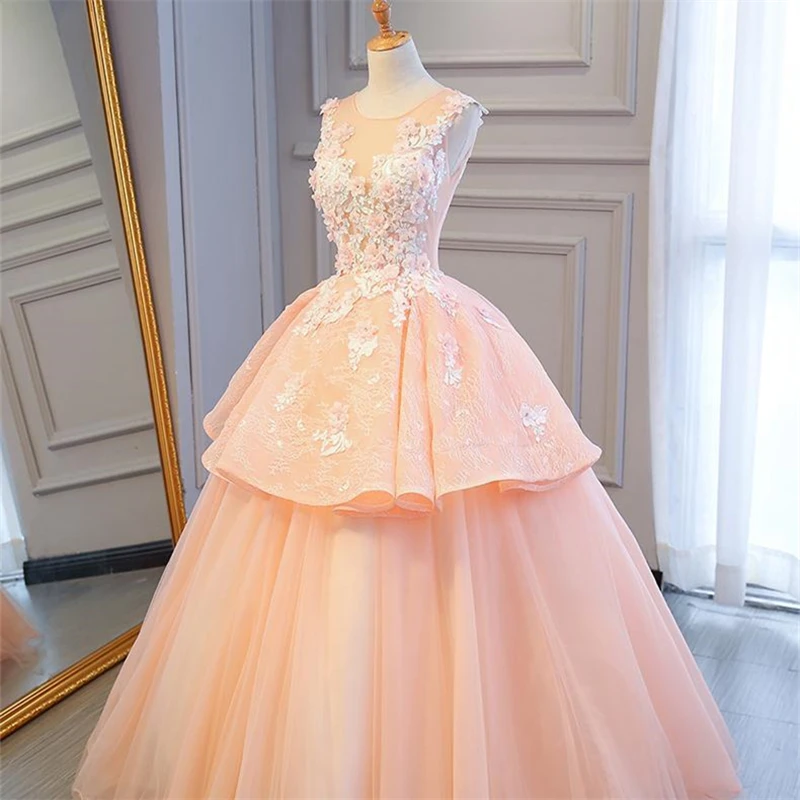 Это Yiya свадебное платье Элегантные аппликации Robe De Mariee с круглым вырезом Свадебное платье плюс размер длинное свадебное бальное платье CH135
