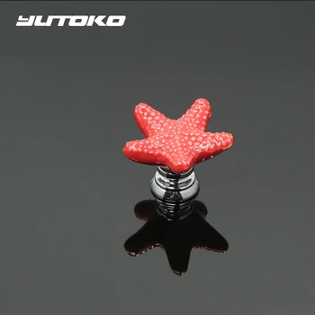 YUTOKO Drawer Knobs Starfish Ceramic Cabinet Pulls Kitchen Handles Cartoon Furniture Handle for Kids Room Furniture Hardware