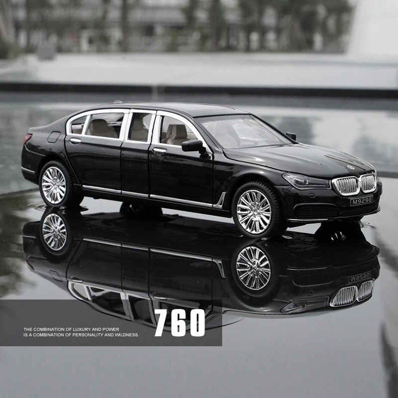 1:24 сплав модель автомобиля 7 серия 760 металлическая модель автомобиля звуковой светильник для двери симулятор силы контроль автомобиля сувениры с узорами детская Подарочная игрушка