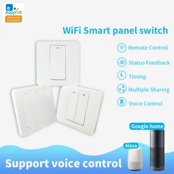 

eWeLink Wifi Smart Switch UK EU 220V Push Button Light Switches 1 2 3 Gang Wireless Remote Control Google Home Alexa Compatible