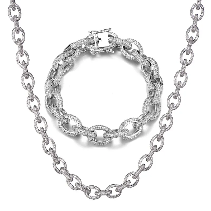12 мм Iced Out AAA CZ витые овальные кубинские звенья цепи ожерелье большая застежка золото, серебристый циркониевый для мужчин медные ювелирные изделия