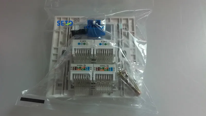 SeTo 86 Тип оптический SC+ 2 порта RJ45 Cat5e сетевая Lan панель выход+ 2 порта RJ11 Cat3 настенная пластина разъем Keystone Лицевая панель