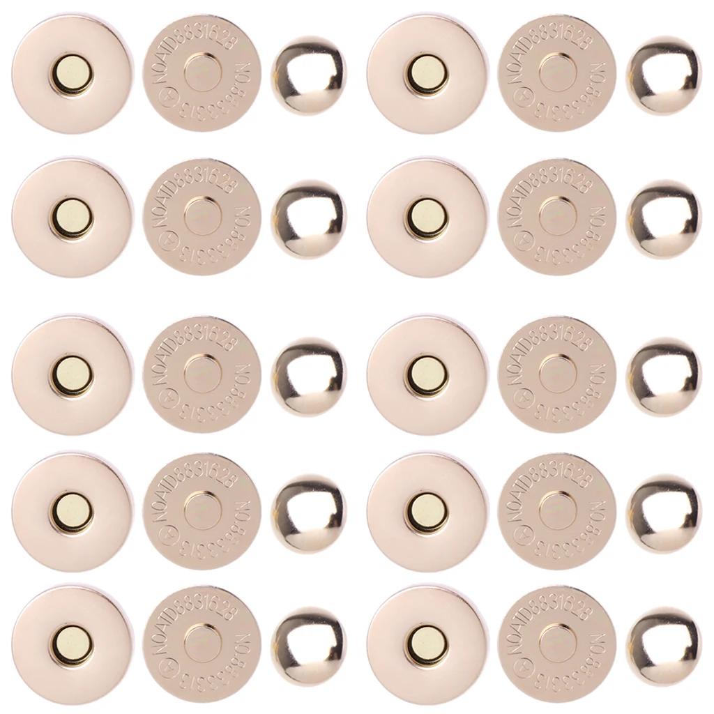 

10set Magnetic Snap Fasteners Clasps Buttons Handbag Purse Wallet Craft 14/18mm Drop Ship Support