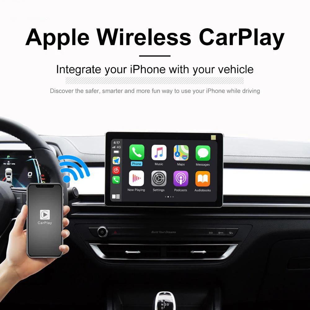 Беспроводной Apple Carplay Android Авто Зеркало Ссылка подключи и играй USB ключ навигация