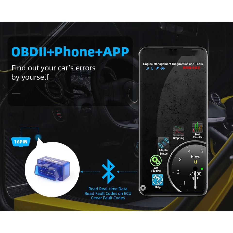 Автомобильный диагностический сканер Eml327 V1.5 V2.1 OBD 2, сканер, инструмент, Bluetooth, Автомобильные диагностические инструменты, поддержка протоколов 79 OBDII, умный сканер (art.: 3920c232ff387) - 3920c232ff387
