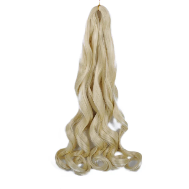 Synthetic 26 Inches Loose Wave Crochet Braids Hair Ombre Spiral Curls Pre Stretched Braiding Hair Extensions For Black Woman #613