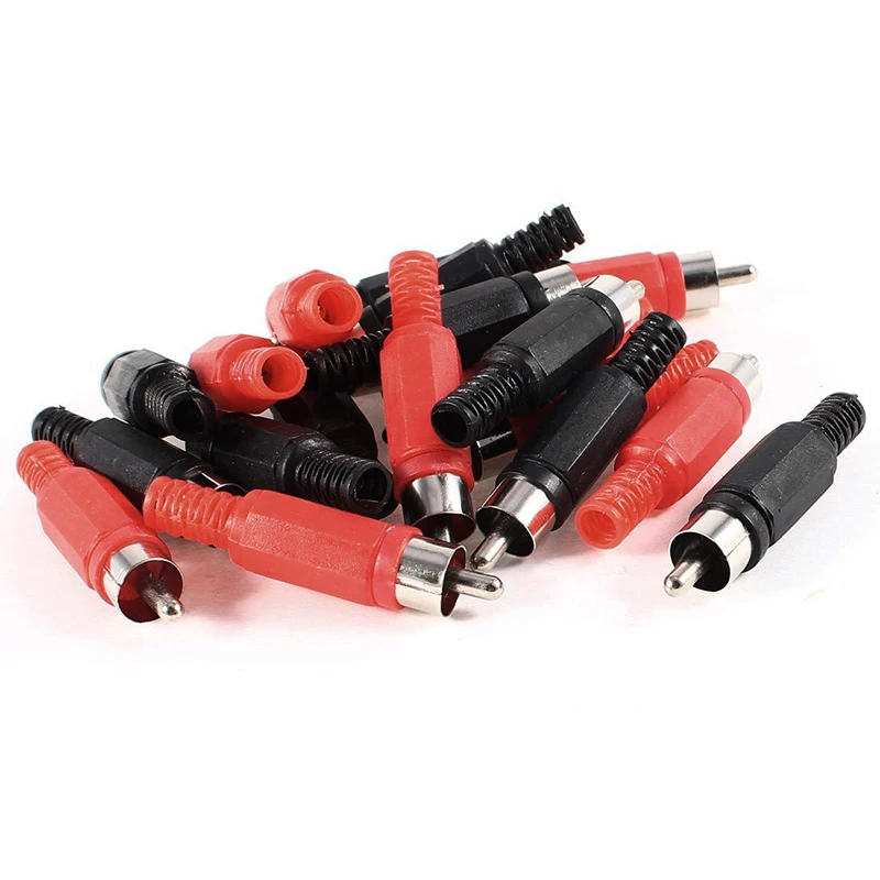 

Black Red Solder RCA Male Plug Audio Video Adapter Connector 20 Pcs