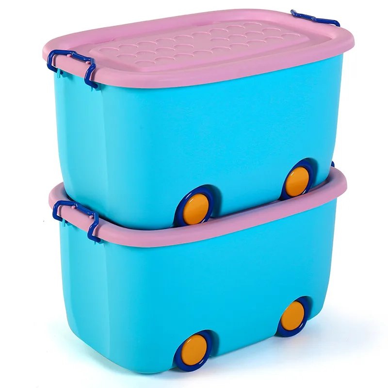 

Wozhiwo Large Size Cartoon Storage Box Finishing Box Multi-functional Storage Box Wheeled Toy Finishing Box