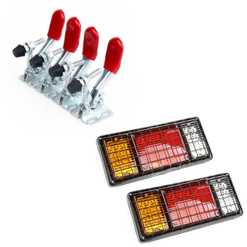 

9Pcs Hand Tool Toggle Clamp Antislip Red Horizontal Clamp Quick Release Tool 201-B & 201-A