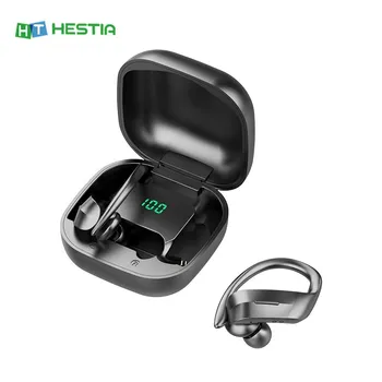 

M8 TWS5.0 Ear-hook Sports Bluetooth Headset LED Digital Display Dual MIC Noise Reduction Headphone Wireless Earphone with Cabin