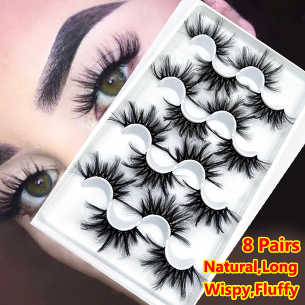 8 пар в комплекте с фокусным расстоянием 25 мм 4D/8D из меха норки накладные ресницы