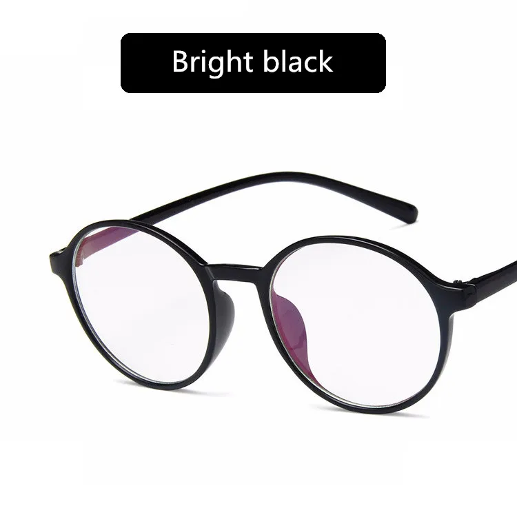 KOTTDO, новинка, Ретро стиль, круглые прозрачные очки, оправа, модные, с близорукостью, студенческие, литературные очки, оправы для очков для женщин - Цвет оправы: Bright black