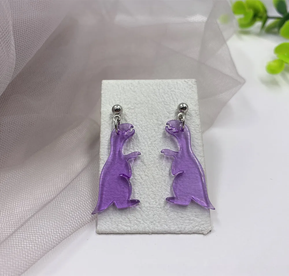 Cute Colorful Animal Acrylic Little Dinosaur Earrings for Girls Women Children Birthday Gift Lovely Jewelry animal earrings,acrylic earrings