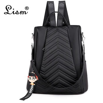 

Black anti-theft backpack famous designer design backpack high quality striped waterproof backpack 2019 autumn and winter main