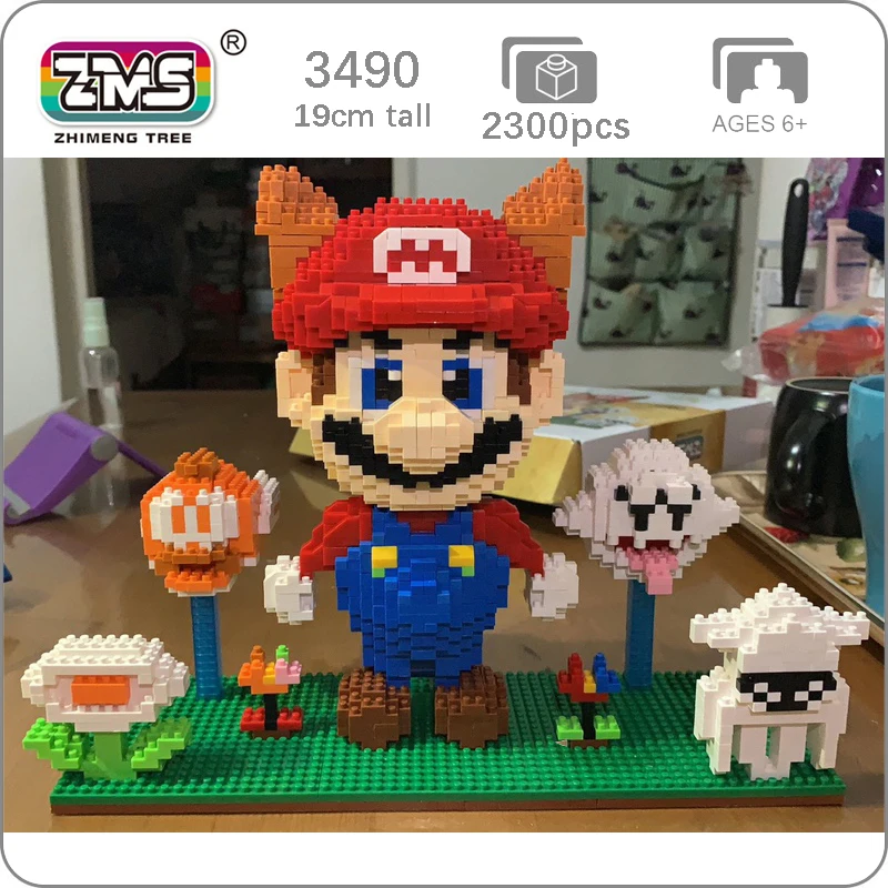 ZMS супер игра Марио таноки Призрак строительный блок 3D модель DIY Алмазные