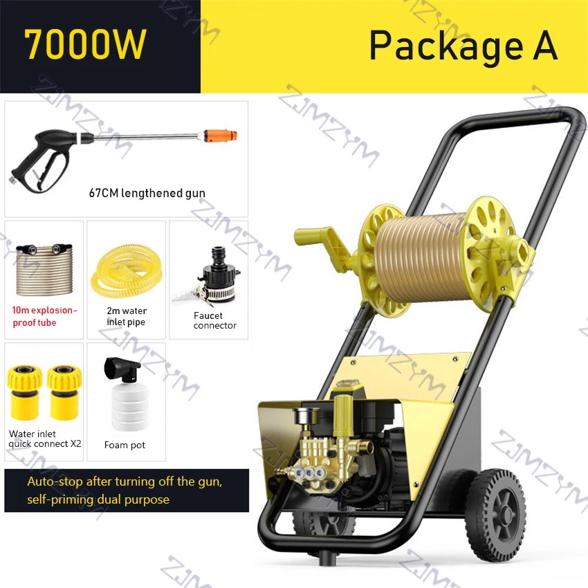thumbnail image 1 of Bomba de agua de alta presión para lavadora de automóviles, portátil, para uso doméstico, pulverizador de bomba para lavado de automóviles, 220 V, 7000 W, 20 MPa, 1 of 5