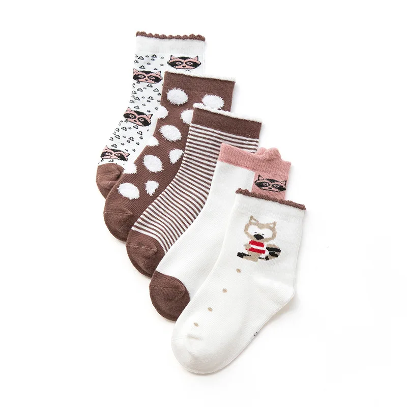 5 пар носков для маленьких мальчиков и девочек носки с рисунками животных, единорогов, Мстителей зимние теплые носки для малышей Bebe детские носки От 1 до 12 лет - Цвет: LCK091751
