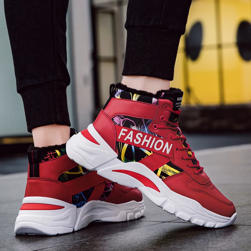 

2019 New Style Extra High MEN'S SHOES Winter Trendy Shoes Students Korean-style Versatile Hight-top Sports Sneakers Men's Warmth