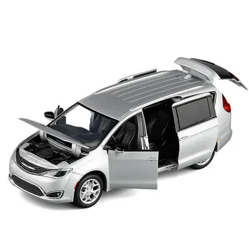 1/32 Chrysler MPV Business Car Model Toy Alloy Die Cast Simulation Sound Light Steering Shock Absorber Toys Vehicle 1