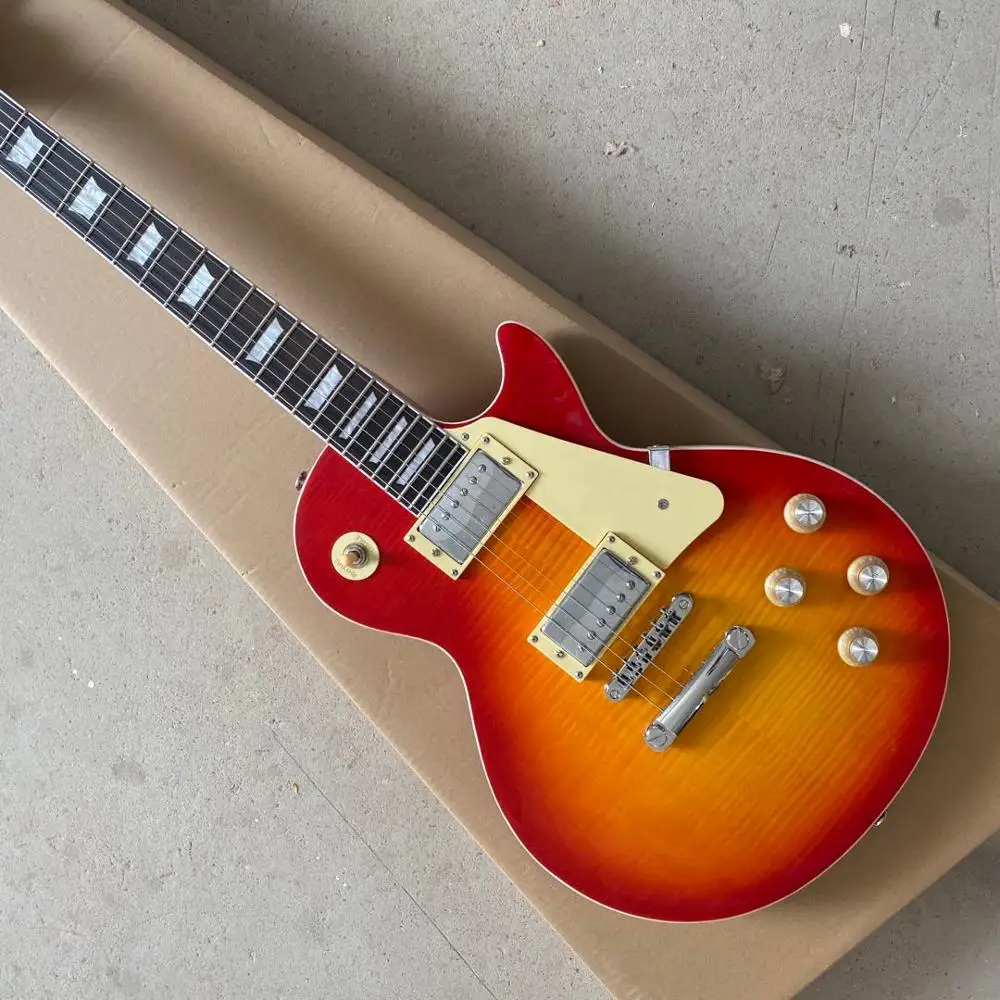 Горячая Распродажа китайская фабрика электрическая гитара cherry sunburst стандартная