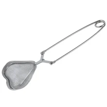 Модная ложка в форме сердца, ситечко для заварки чая с ручкой для выдавливания