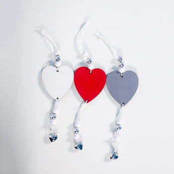 

1x 9PCS Christmas Wooden Pendants Hanging Decor Xmas Tree Heart-shaped Ornaments For Festive Party New Year Holiday Decorations