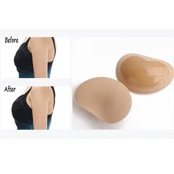 

New Women Heart Shaped Thick Sponge Bra Insert Pads Women's Silicone Adhesive Bra Pad Nipple Cover Stickers
