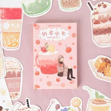 30 шт./упак. прекрасный молочный чай девушка бумажные открытки с текстом поздравительные открытки Письмо Бумага Закладка Канцтовары рождественские подарки