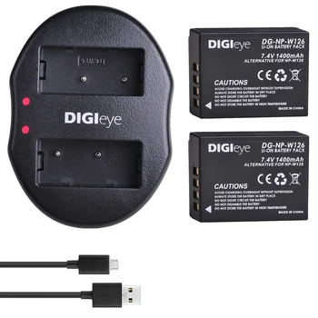 

2Pcs NP-W126 NP-W126s Battery + Dual USB Charger for FujiFilm FinePix X-T1 X-T2 X-Pro1 X-PRO2 X-A1 X-E1 HS30EXR HS33EXR HS50EXR