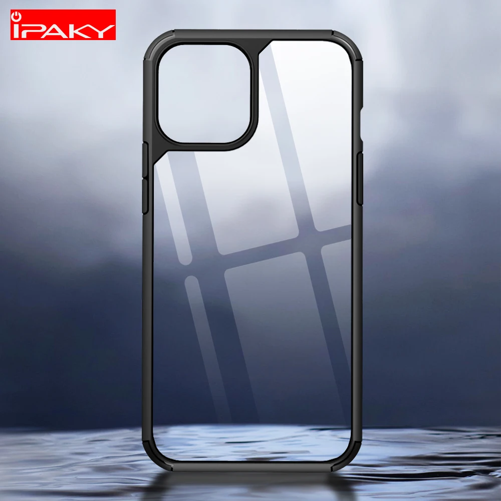 

IPAKY for iPhone 13 Case 11 12 13 Pro Mini Silicone Acrylic Hybrid Shockproof Transparent Case for iPhone 11 12 13 Pro Max Case