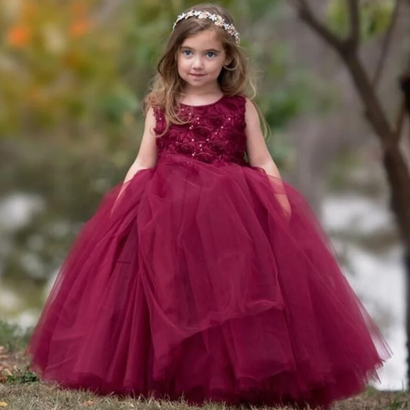 Платья с цветочным узором для девочек на День рождения; элегантные атласные платья в пол без рукавов с кружевной аппликацией для первого причастия - Цвет: Picturestyle