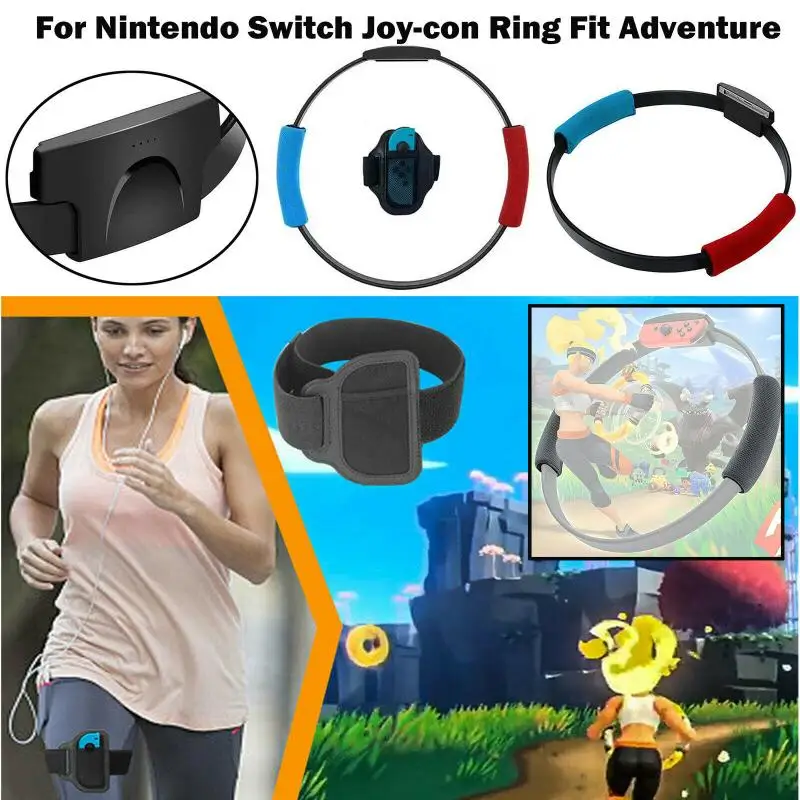 

Switch Fitness Ring With Adjustable Elastic Leg Strap Sport Band For Nintendo Switch Joycon Fitness Sensor Ring-Con+Leg Strap