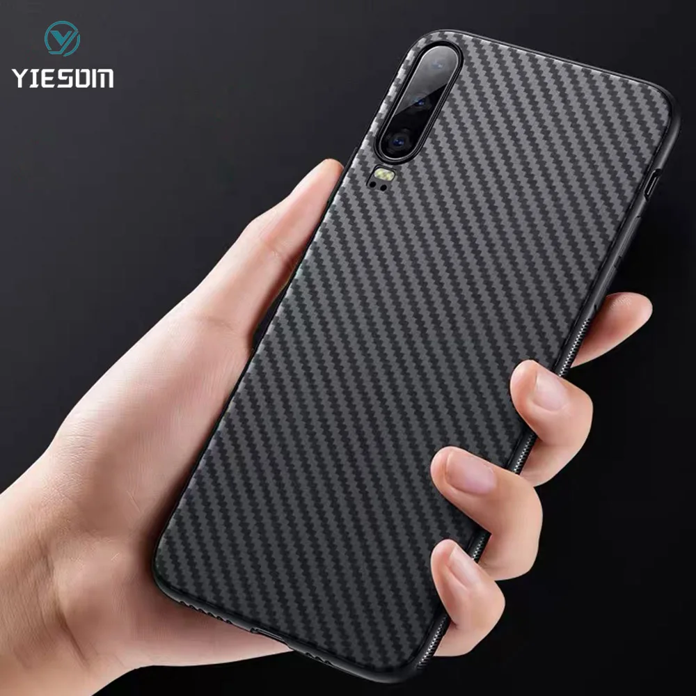 Корпус из углеродного волокна для huawei P30 P20 Lite Honor 10i 8X 8A 20 Pro Y5 Y6 Y7 Y9 2019 Nova 5 4 3i P Smart Plus