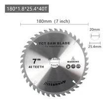  Free Shipping 110/125/150/180/200/230mm Tungsten Carbide Tip 30/40/60T Circular Saw Blade Disc Woodworking Cutting For Wood tool 