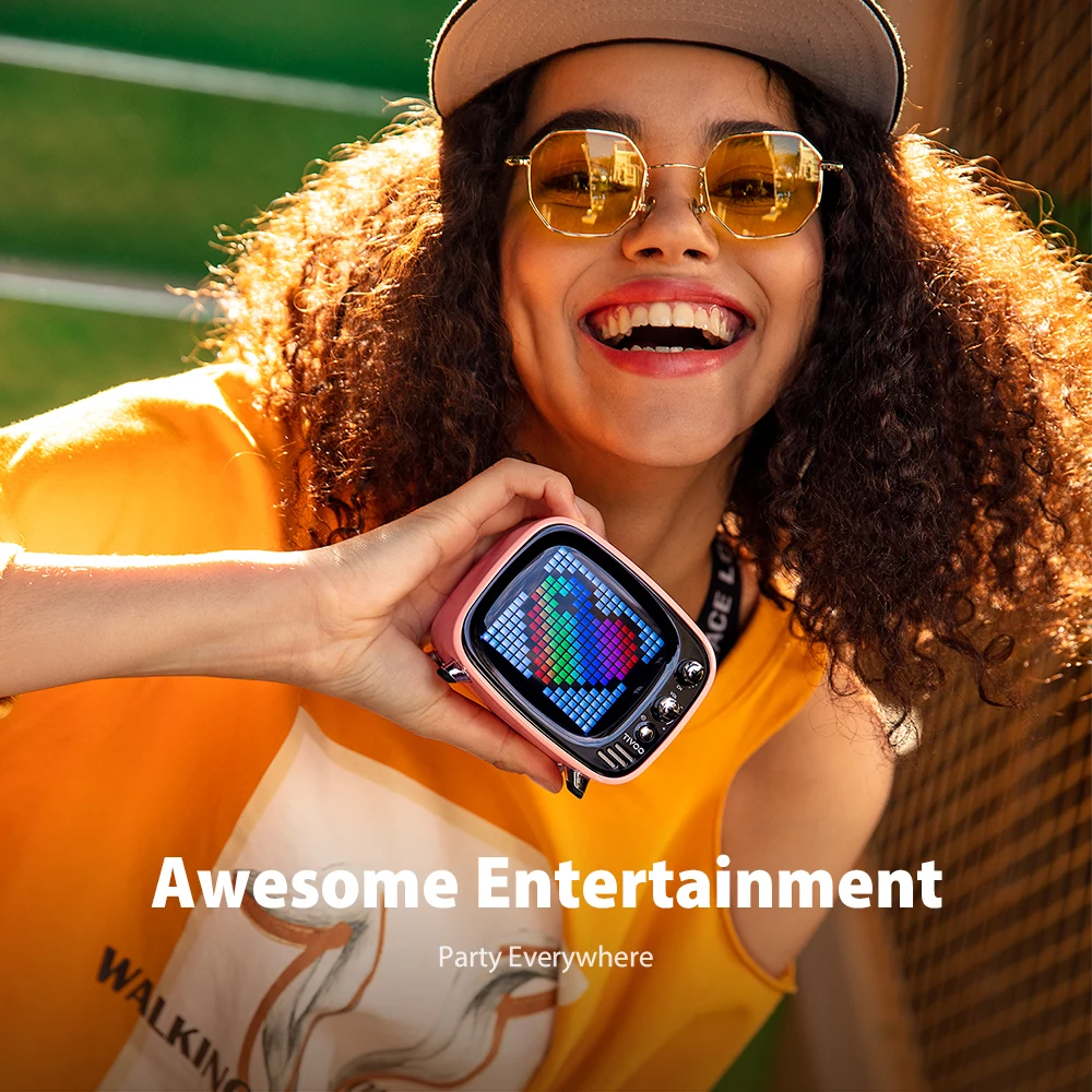 US $55.13 - 58.58 Divoom Tivoo Portable Bluetooth Speaker Smart Clock Alarm Pixel Art DIY by App LED Light Sign Decoration Unique Christmas gift