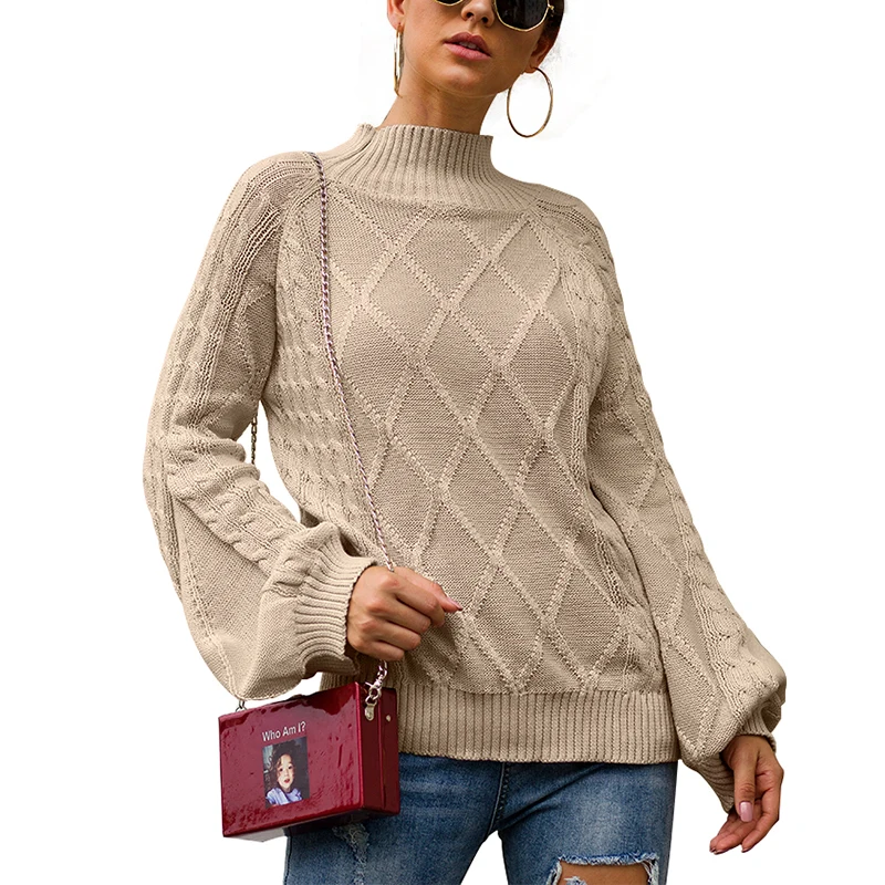 Sweater Female Autumn Winter Mock-turtleneck Knitted Women Sweater and Pullover Female Tricot Jersey Jumper Pull Femme