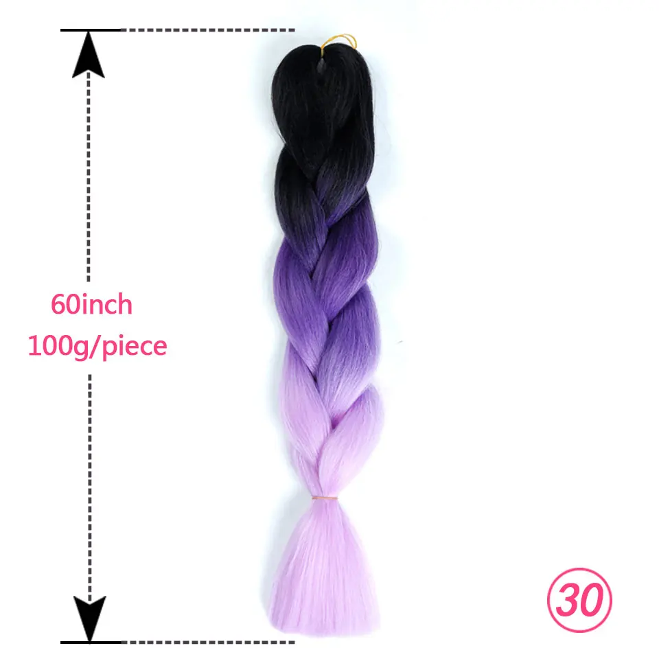 Синтетические волосы для наращивания Омбре термостойкие плетенные волосы 100 г/упак. 24 дюйма афро объемные волосы огромные косы с крючком AOSIWIG - Цвет: #14