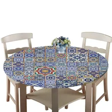 3D печать водонепроницаемый скатерти круглый упругий стол покрытие товары для дома