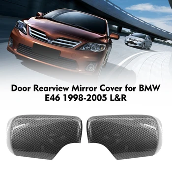 

Door Rearview Mirror Cover Side Wing Mirror Cover Casing Cap Replacement for BMW E46 1998-2005 L&R Side Carbon Fiber
