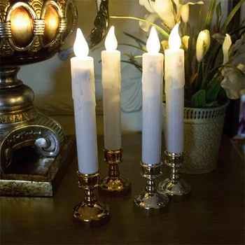 

Battery Operated 4 LED Candle Lights Lamp Stick Tealight W/ Holder Base 4x24.5CM For Home Decor Gifts Hotels Bars Birthday Party