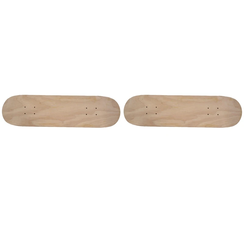 2X 8Inch 8 Layer Maple Blank Double Concave Skateboards Natural Skate