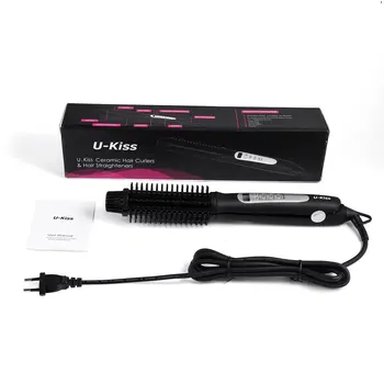 

Ceramic Hair Curler & Hair Straightener Professional Ceramic Ionic Fast Heating 3 Grade Thermostatic LCD Display