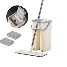 

With Bucket 6Cloth 360 Rotating Mops Cloth Avoid Hand Washing Squeeze Automatic Bucket Cleaning Kitchen Wooden Floor Home Tools