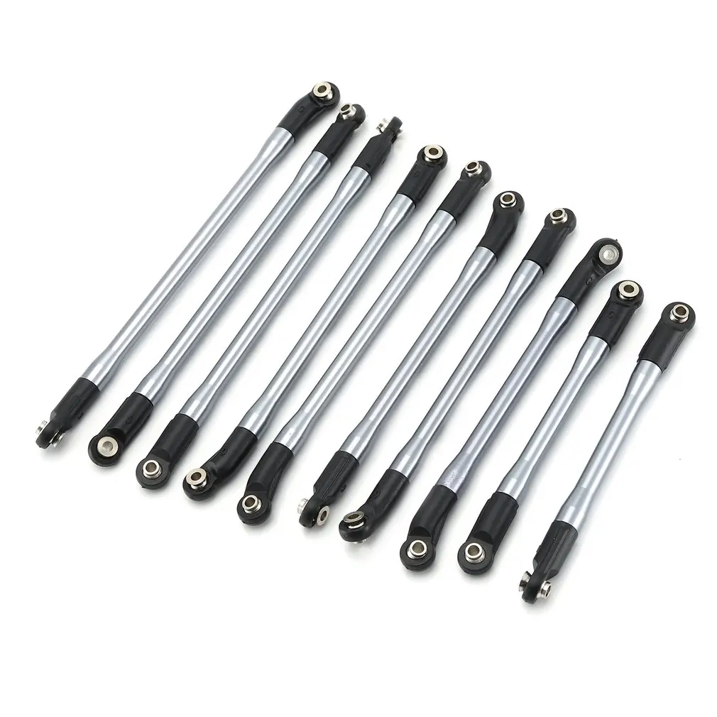 

10PCS Metal RC Links Upper + Lower Linkage Set With Plastic Rod End For 1/10 AXIAL SCX10 II 90046 RC Crawler Car
