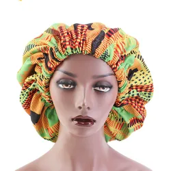 Bonnet doublé en Satin pour femmes, Extra Large, grande taille, en soie, imprimé beauté, pour dormir la nuit, couvre tête, vente en gros 