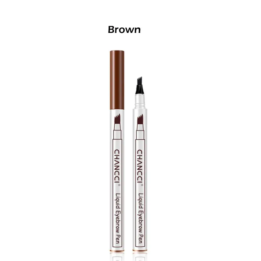 Карандаш для татуажа бровей водостойкий микроблейдинг карандаш для бровей с микро-вилкой наконечник аппликатор инструмент для макияжа - Цвет: Brown